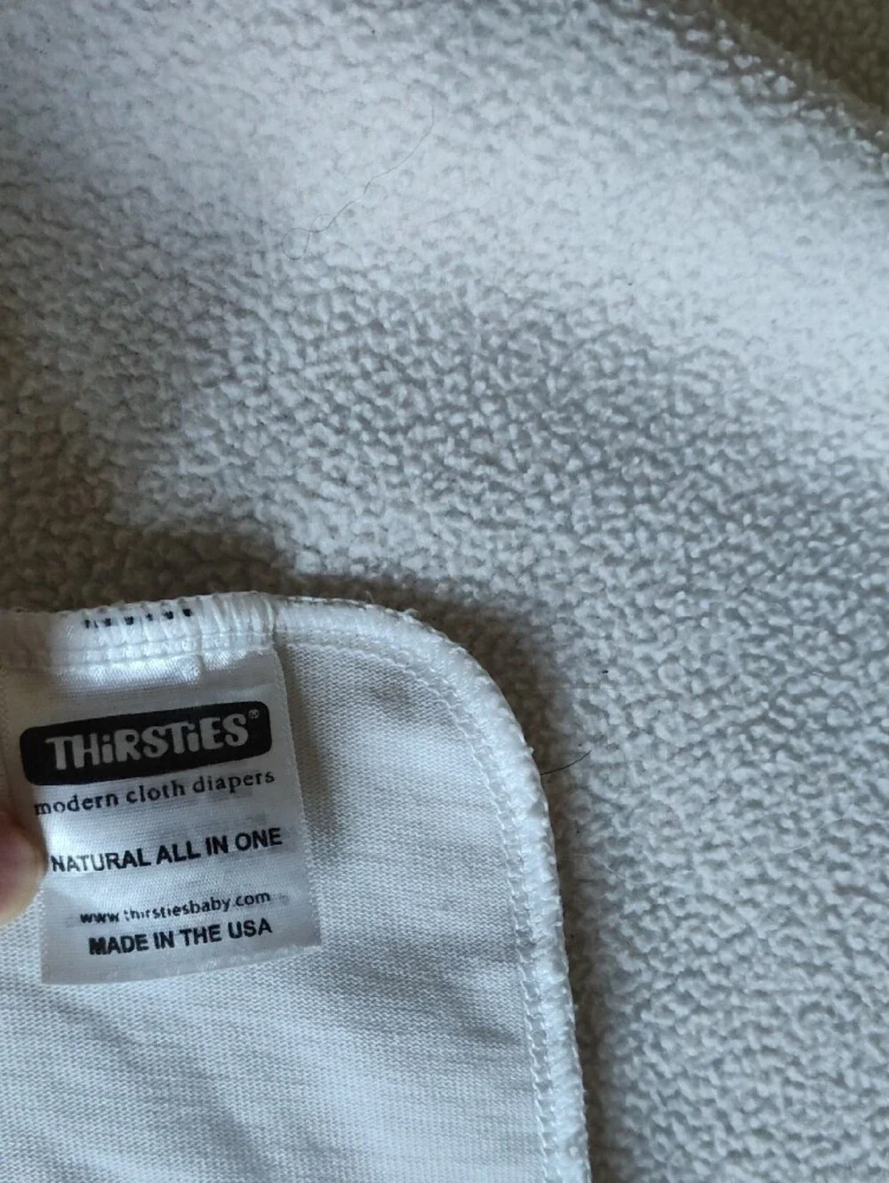 Thirsties White Newborn Cloth Diaper